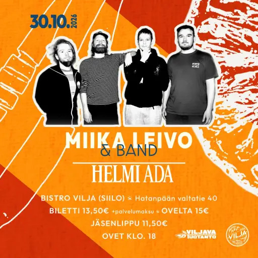 Miika Leivo & band + Helmi Ada – Bistro Vilja, Tampere